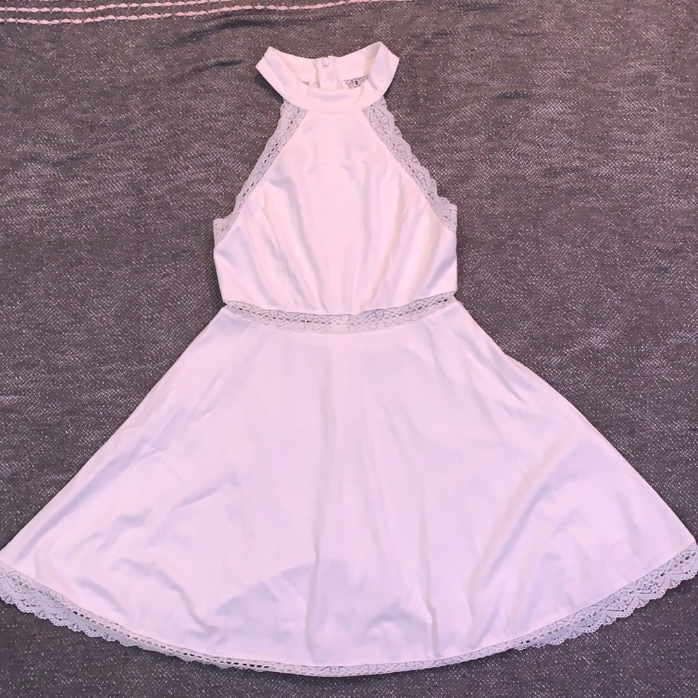 Lulus Short Halter Top White Dress